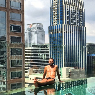 Gios by a rooftop pool in Bangkok